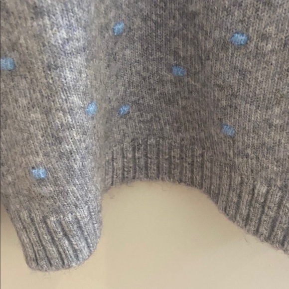 LOFT Gray Sweater with Pastel Dots - Picture 8 of 14